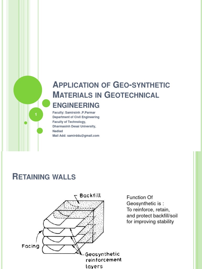 Application of Geosynthetics in Geotechnical Engineering PDF