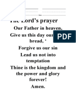 lord prayer worksheet