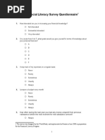 Draft 2 Financial Literacy Survey Questionnaire New | PDF | Saving ...