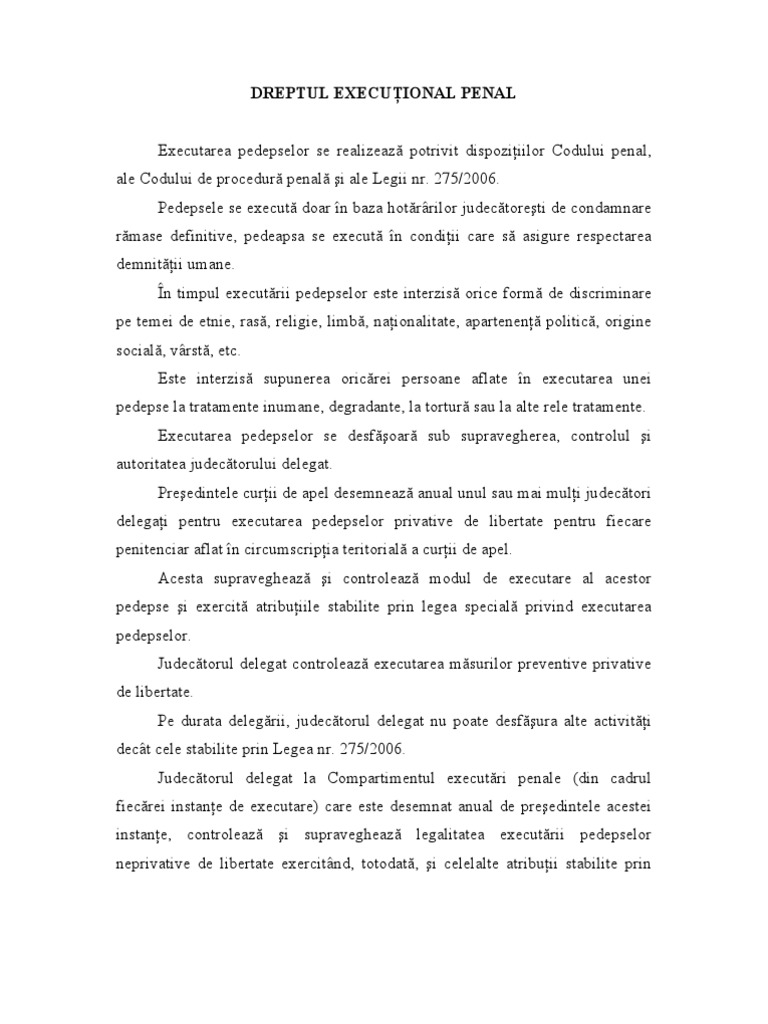 Drept Executional Penal | PDF