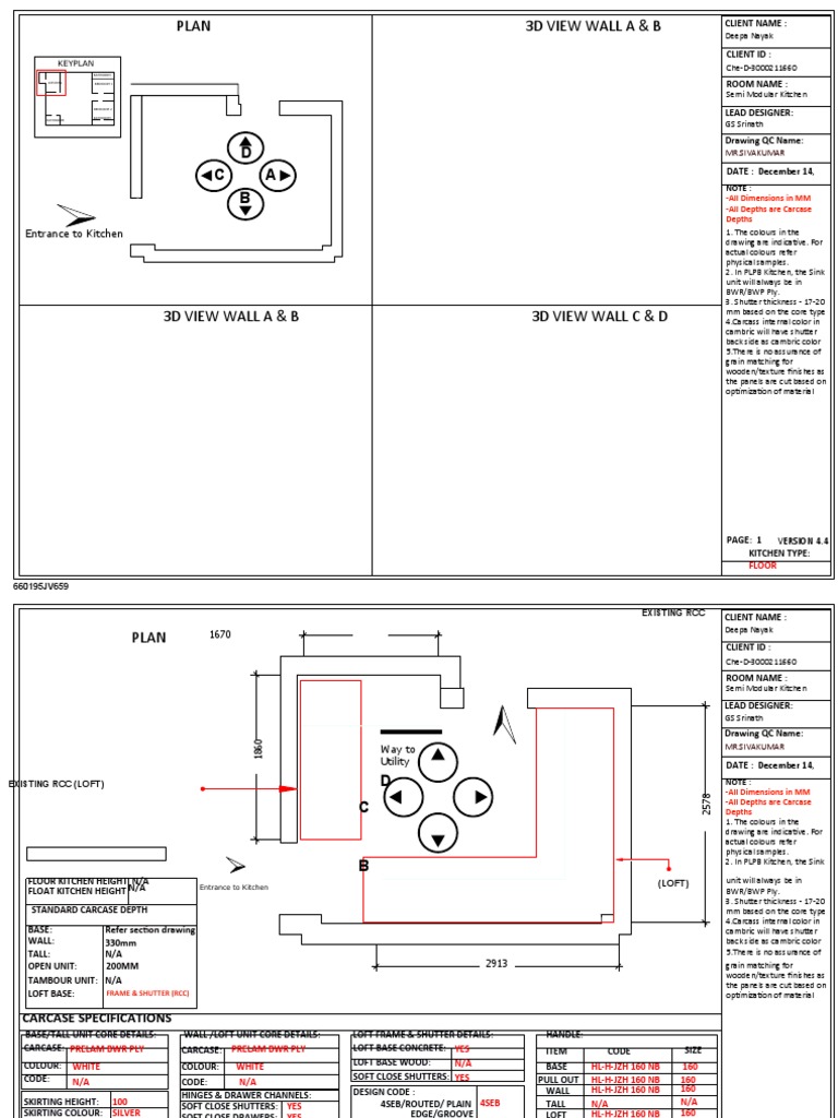 Semi Modular Kitchen Design Plan | PDF | Economic Sectors ...