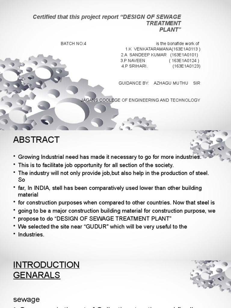 Certified That This Project Report1 | PDF | Sewage Treatment | Wastewater