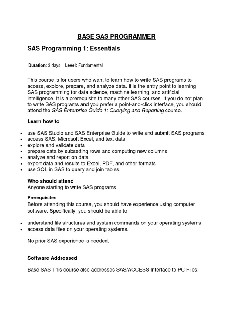 Base SAS 9.4 | PDF | Sas (Software) | Computer Programming