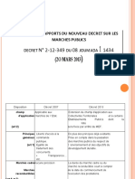 Principaux Apports Du Nouveau Décret Sur Les Marchés - Sep 2013