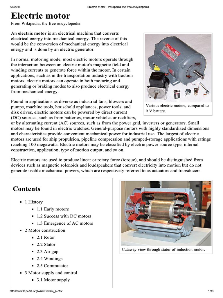 Various Electric Motors PDF