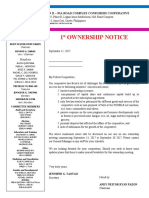 1 Ownership Notice: The Legian Ii - Nia Road Complex Consumers Cooperative