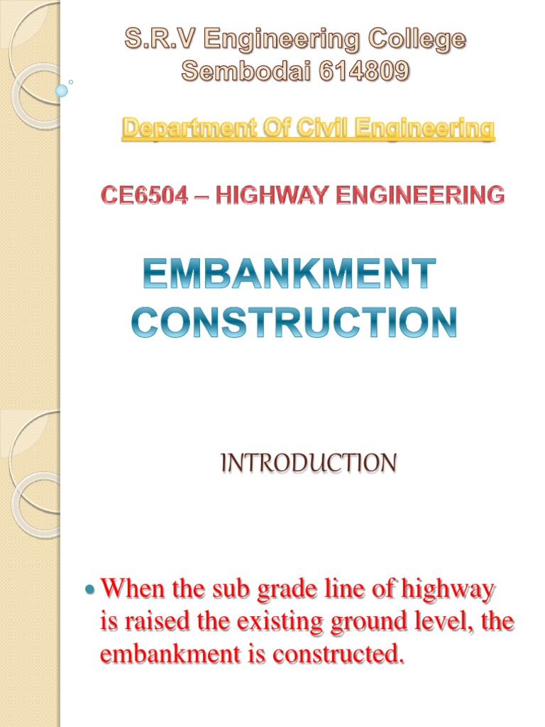 EMBANKMENT IN CONSTRUCTION visual data 2