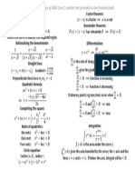 C1 Essentials: Summary of AQA Core 1 Content Not Provided in The Formula Book