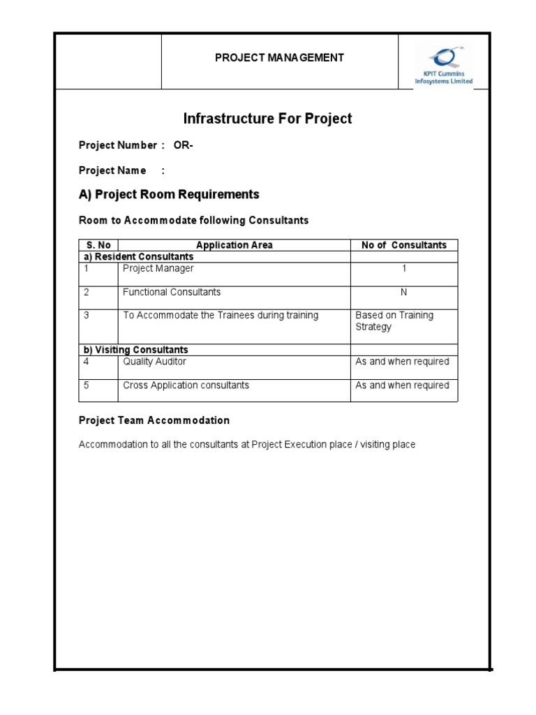 Project Management Infrastructure Needs | PDF | Personal Computers ...