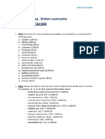 Exam - Basics of Accounting - Subject 1