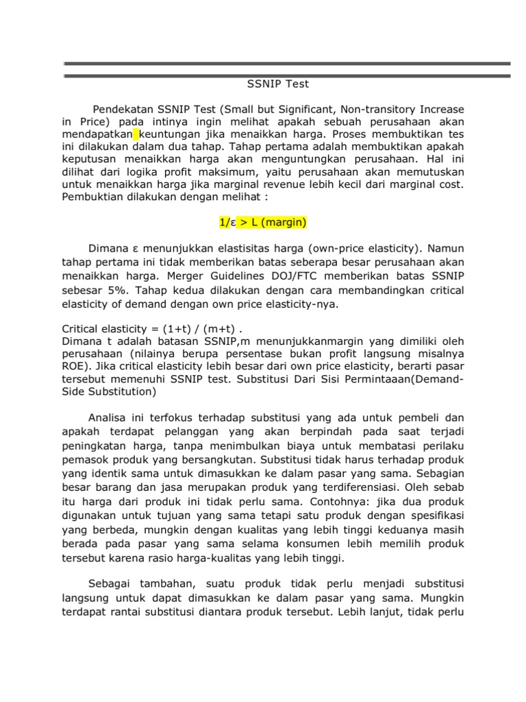 Ssnip Test | PDF