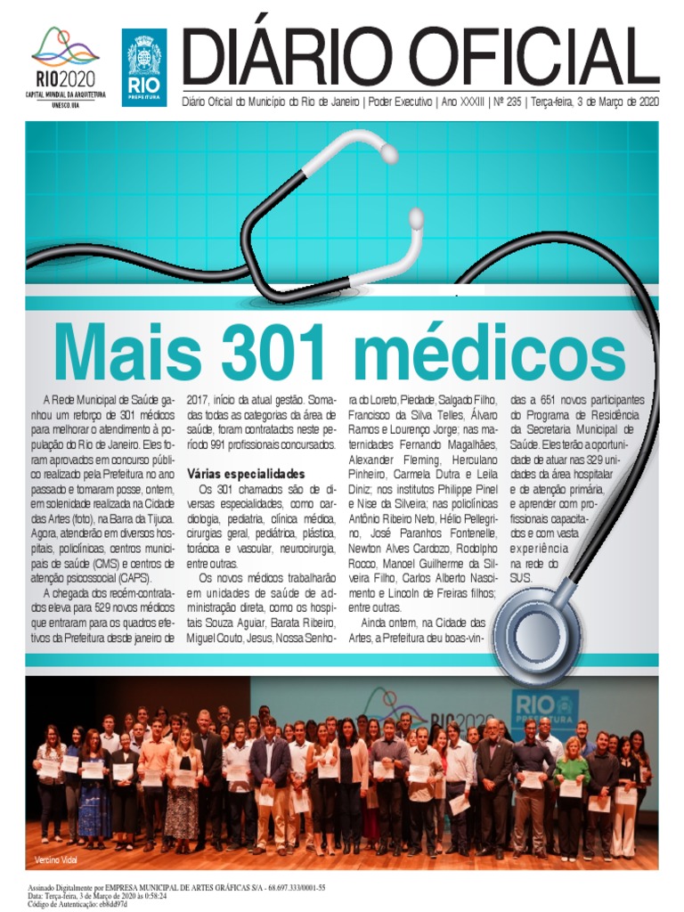 Rio: 301 Médicos Reforçam Saúde Pública