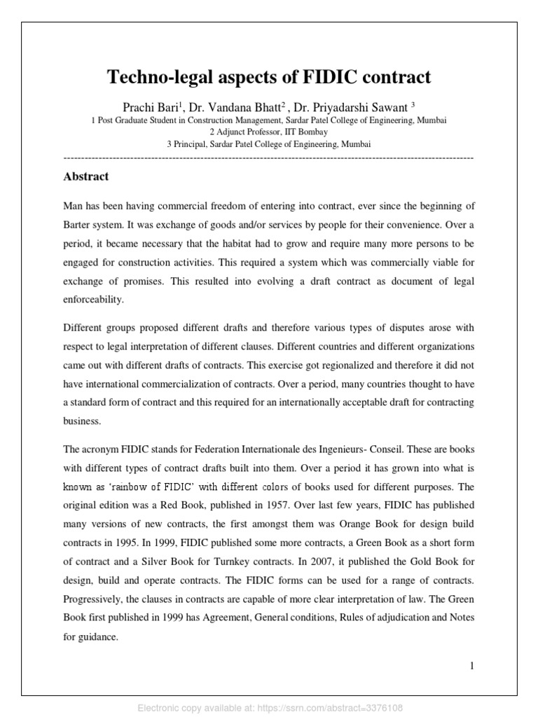 Techno-Legal Insights on FIDIC Contracts | PDF | Survey Methodology ...