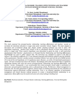 Key Words: Functional Education, Principal-Teacher Relationship, Teaching Effectiveness, Trust and Participative