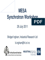 Mesa Synchrotron Workshop: 29 July 2011