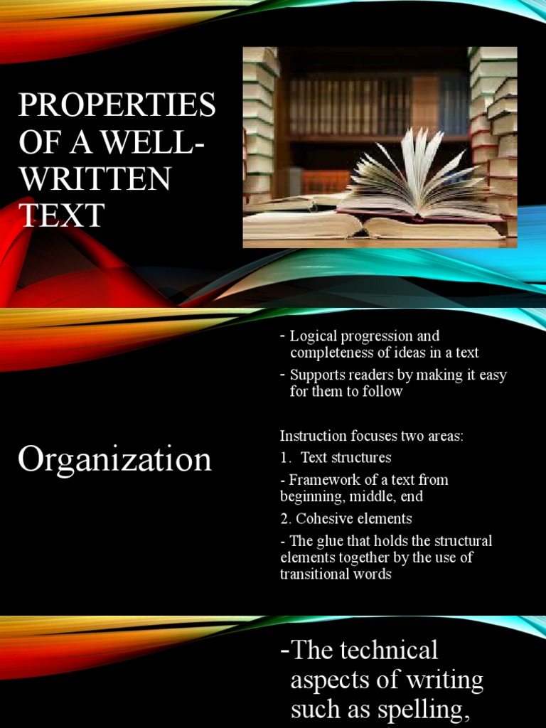 Properties of A WellWritten Text PDF Analysis Justification