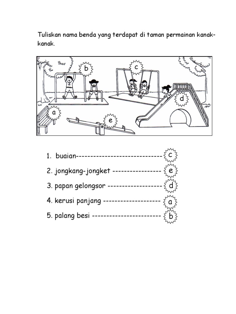Tuliskan Nama Benda Yang Terdapat Di Taman Permainan Kanak Kanak Pdf