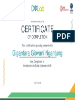 DQLAB Certificate of Completion for Data Science with R