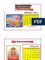 LORD VISWAKARMA CALENDAR - 2011-With Different " SWARUPA OF LORD VISWAKARMA "