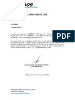 Certificado de cese laboral de Miriam Rojas