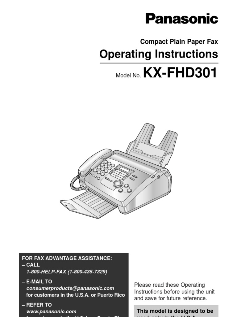 Panasonic KX-FHD301 Fax Machine | Fax | Media Technology