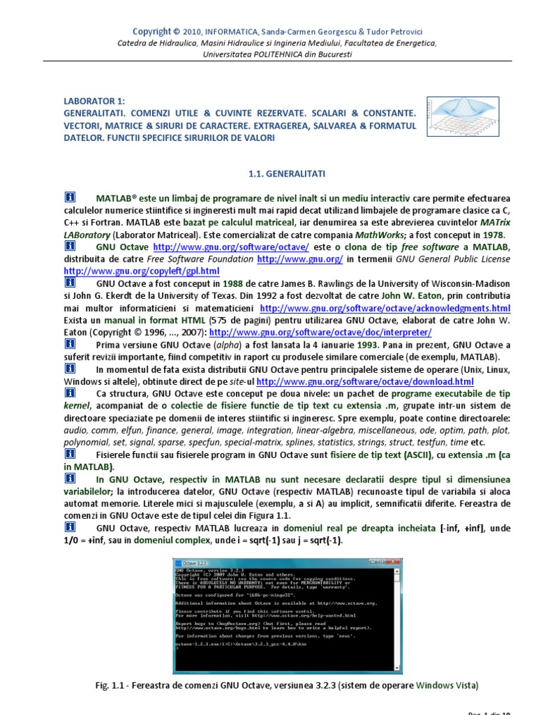 Laborator 1 Informatica | PDF