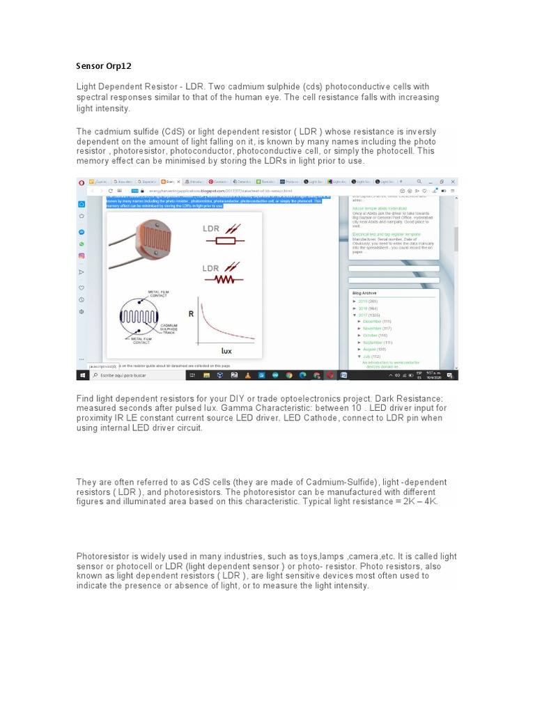 Sensor Orp12 | PDF | Electrical Resistance And Conductance ...