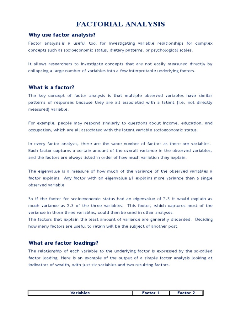 Factor Analysis in Socioeconomic Research | PDF | Factor Analysis ...