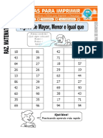 Signos matemáticos > < = para segundo primaria