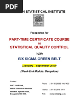 Indian Statistical Institute: Part-Time Certificate Course Statistical Quality Control