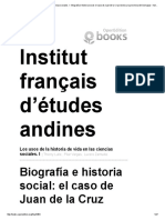 Institut Français D'études Andines: Biografía e Historia Social: El Caso de Juan de La Cruz