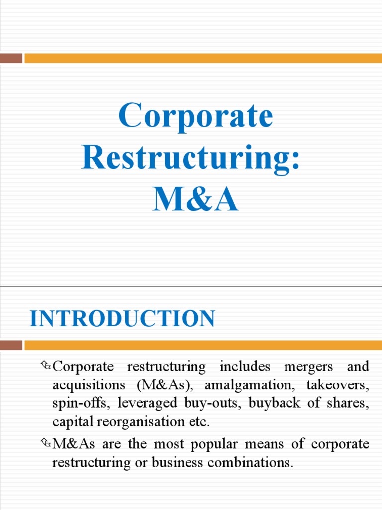 Mergers and Acquisitions Overview | PDF | Leveraged Buyout | Mergers ...