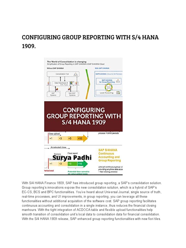 Configuring Group Reporting With S 4 Hana 1909 Pdf Consolidation