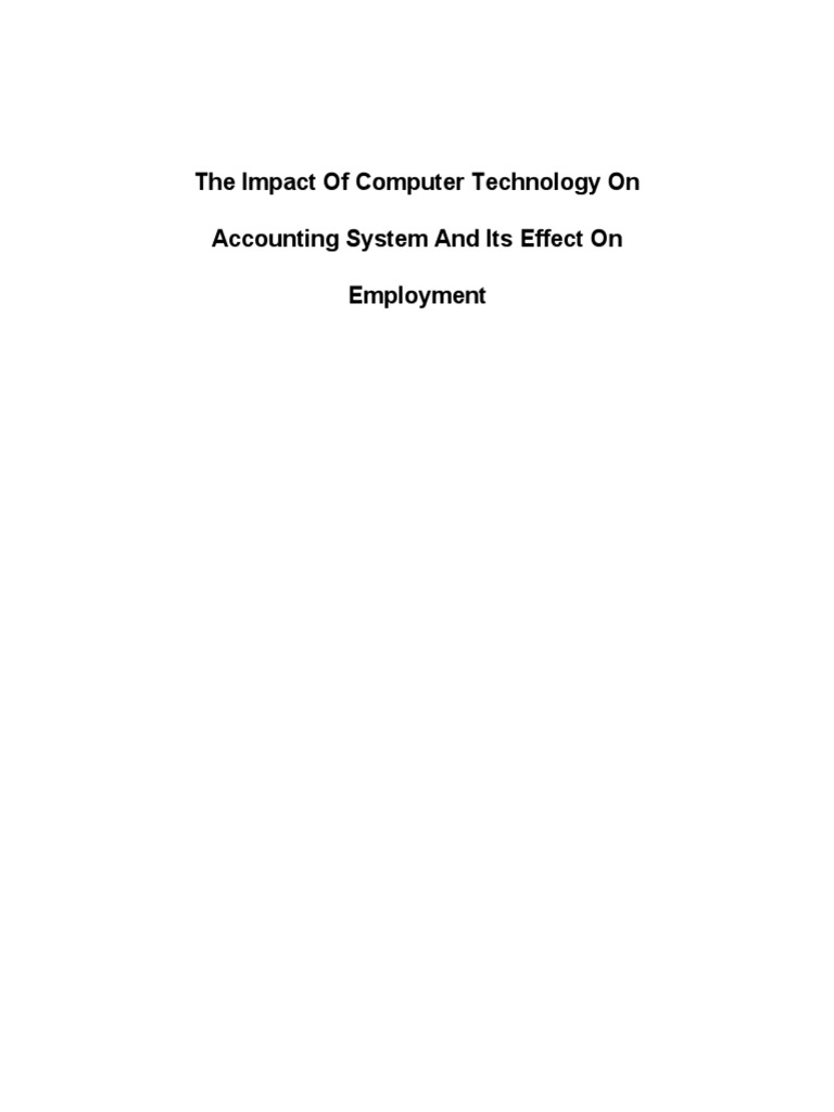 The Impact of Computer Technology On Acc | PDF | Employment | Automation