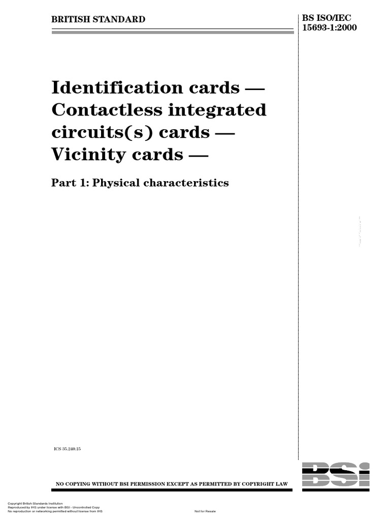 Overview of ISO/IEC 15693 Standard | PDF | International ...