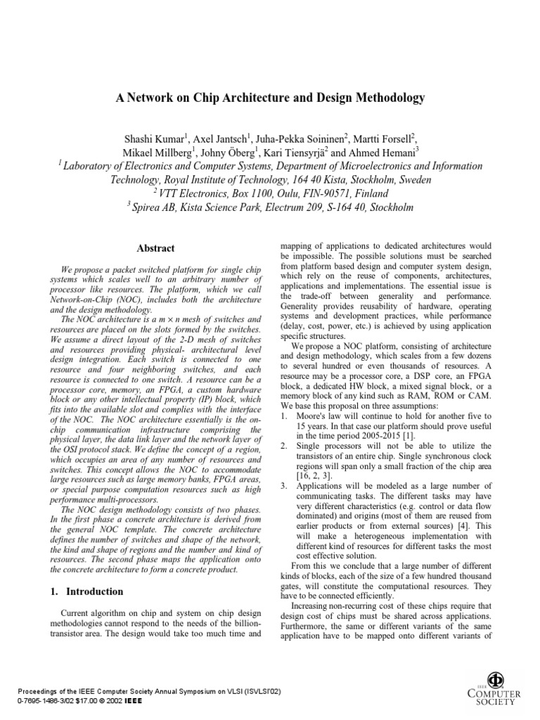 A Network On Chip Architecture and Design Methodology | PDF | System On ...