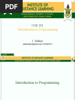 Introduction To Programming: J. Yankey