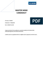 Master Mind Candidacy 2020 - Annex