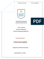 (Technical English) : Soran University Faculty of Engineering Chemical Engineering Department