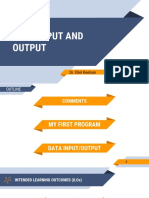 3 Data Input and Output