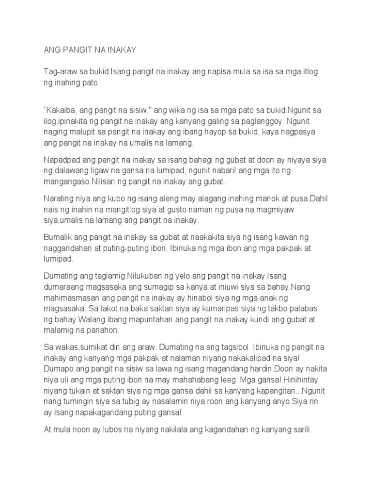 Ang Pangit Na Inakay | PDF