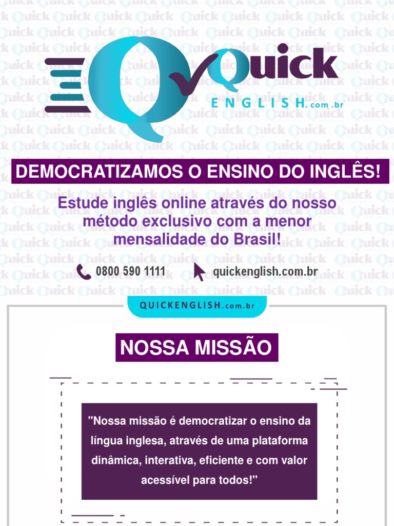 Quick English - Apresentação | PDF | Língua inglesa | Tempo