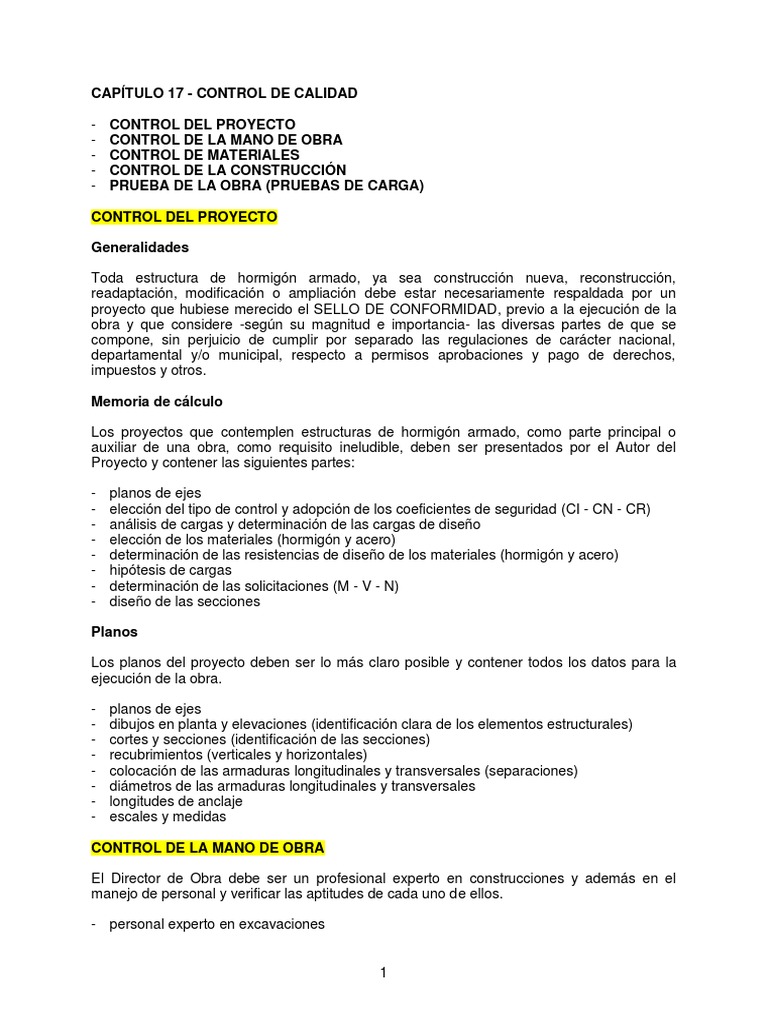 Clases de Hormigon Armado - Control de Calidad - (29 Junio 2020) | PDF ...