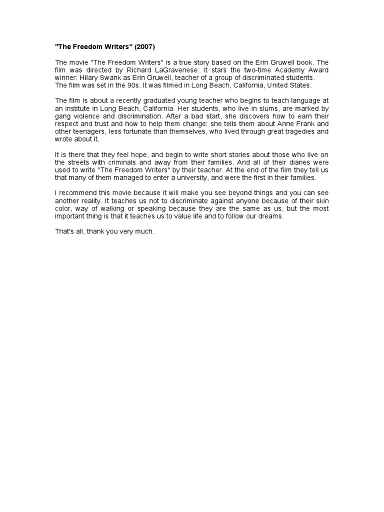The Freedom Writers: A True Story | PDF | Social Science