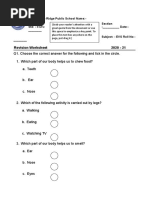 Revision Worksheet 2020 - 21