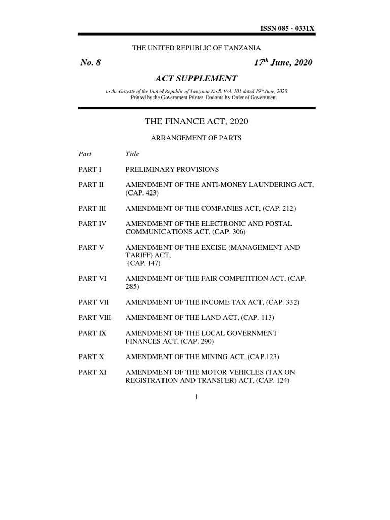 Finance Act 2020 PDF PDF Trust Law Money Laundering