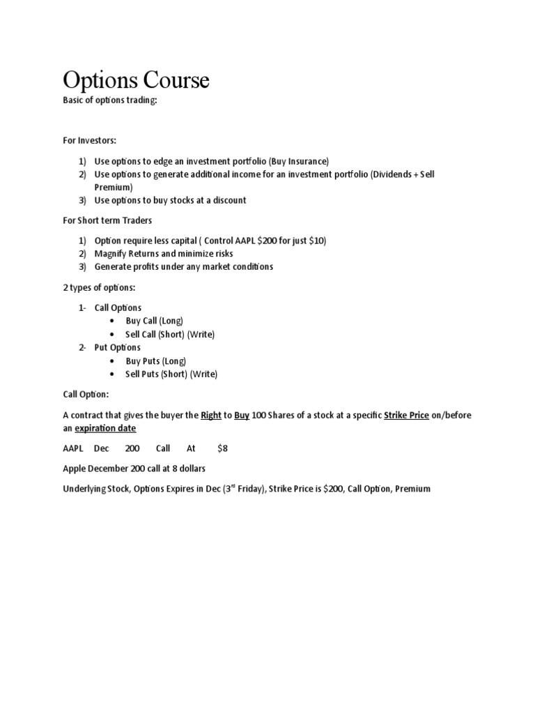 Options Trading Basics for Investors | PDF | Business