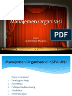 Manajemen Organisasi by Muhammad Maulana KSPA UNJ