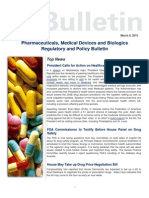 03 08 2010 Drugs & Devices Regulatory & Policy Bulletin - President Calls For A