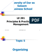 University of Dar Es Salaam Business School: LE 201 Principles & Practices of Management